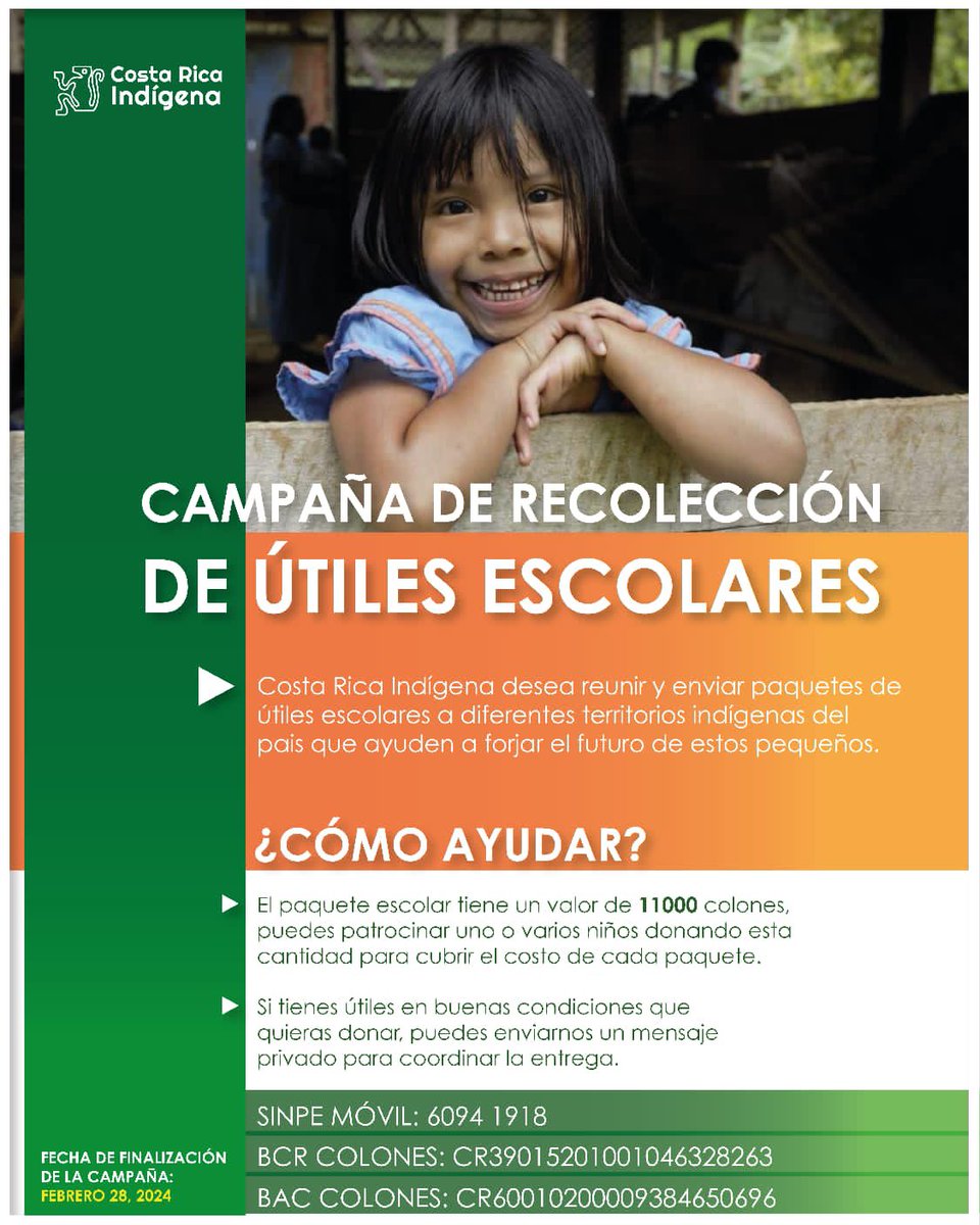 Cada paquete donado es destinado a estudiantes provenientes de diferentes
territorios indígenas en el país.

Podes apoyar a uno o más estudiantes para el próximo inicio de clases. Aportemos nuestro granito de arena fomentando el derecho a la educación
