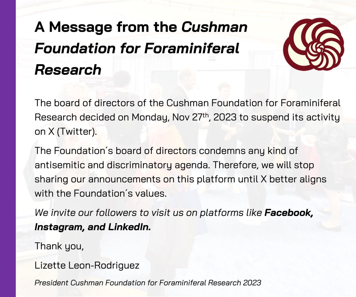Cushman Foundation for Foraminiferal Research tweet media