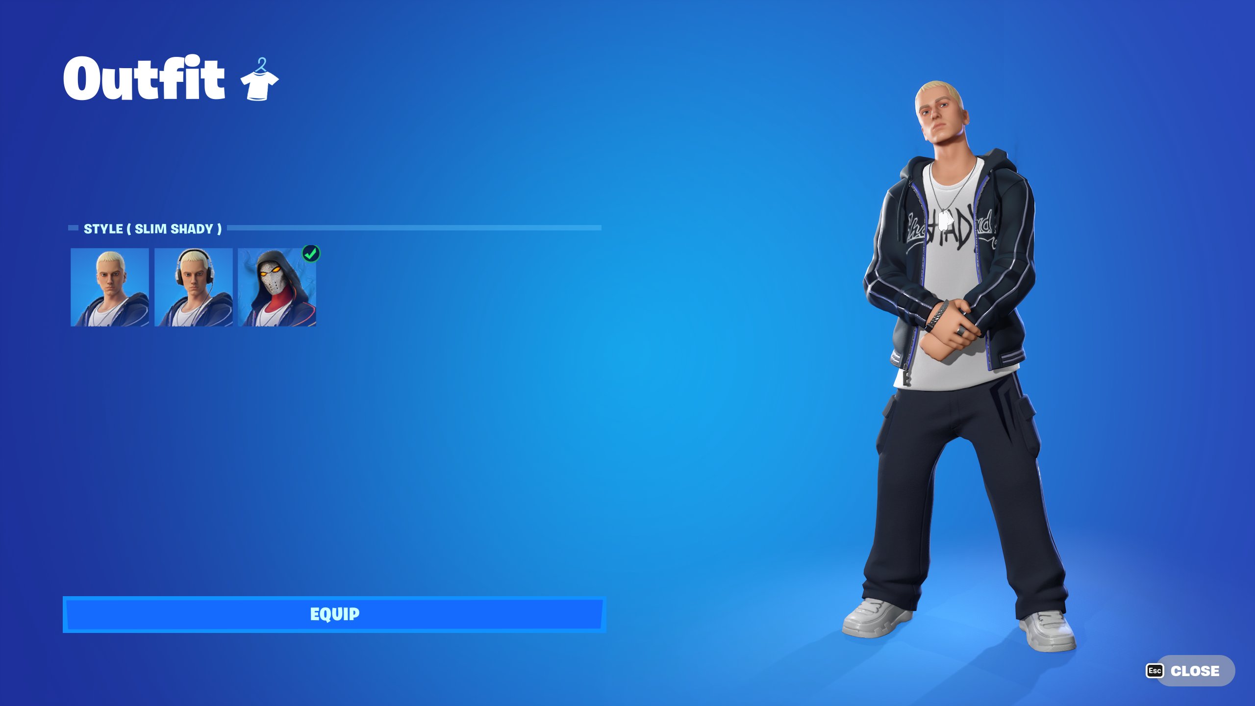 CODE: ITALK on X: Slim Shady is my favorite version of the Eminem skins.  Not only does he have a hockey mask edit style, but the fact that his outfit  is reactive