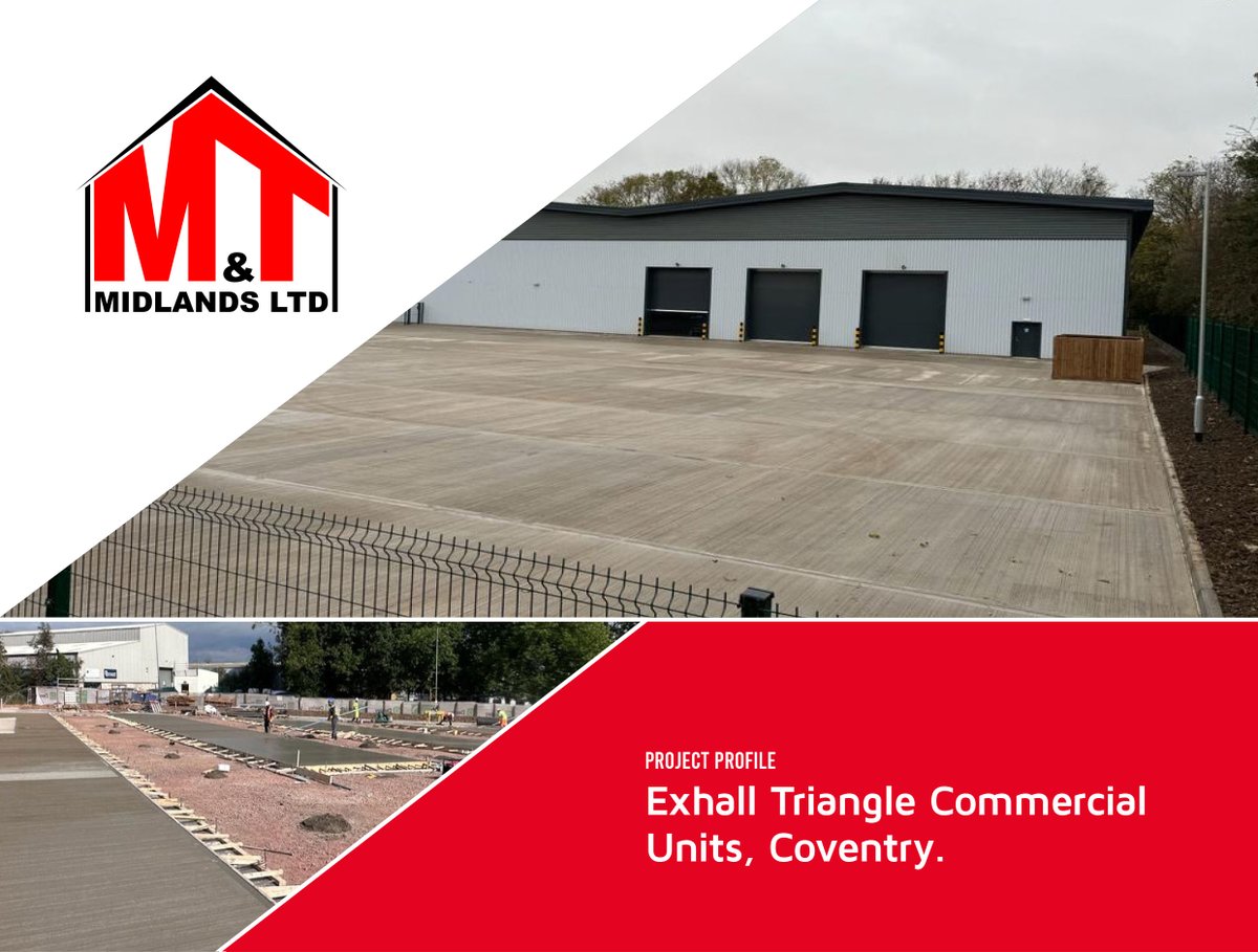 Project Completed. Our project at Exhall in #Coventry, to build 8 new #commercial #units, is complete. The team have done a great job paying care and attention to the 400kv overhead power line and an electricity pylon that bisected the site. visit: mtmidlands.co.uk/clients-2/