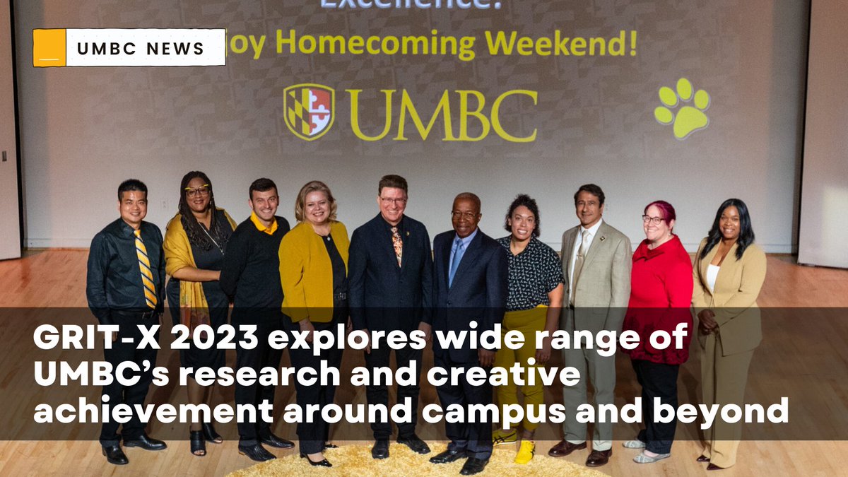 GRIT-X returned during Homecoming 23 with presentations from faculty and alumni addressing some of the most pressing issues facing society now and throughout history, and how UMBC scholars are working to build a better tomorrow. Read more: bit.ly/3ScNOO1