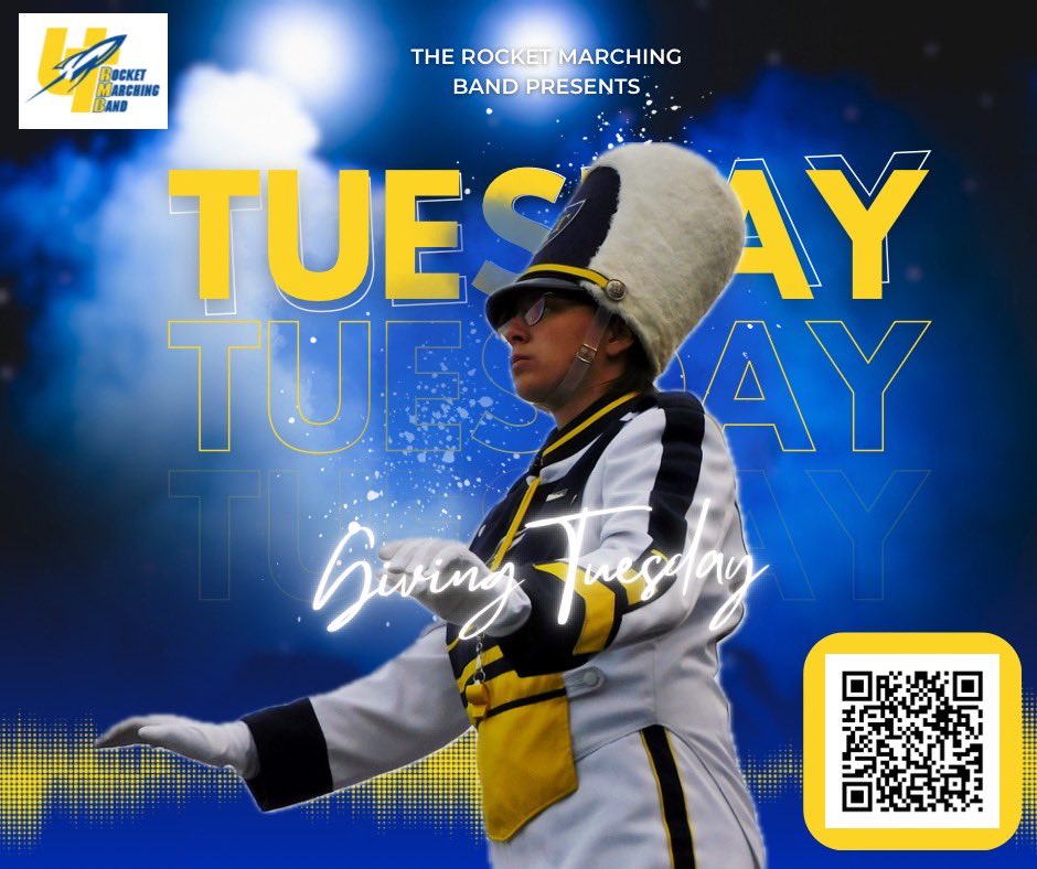 This Giving Tuesday consider the Rocket Marching Band.

As we move into post season the continued generosity of our supporters fuels the RMB and allows us to be a beacon of school spirit not only in Toledo but wherever the game may take us.

givecampus.com/campaigns/3964…