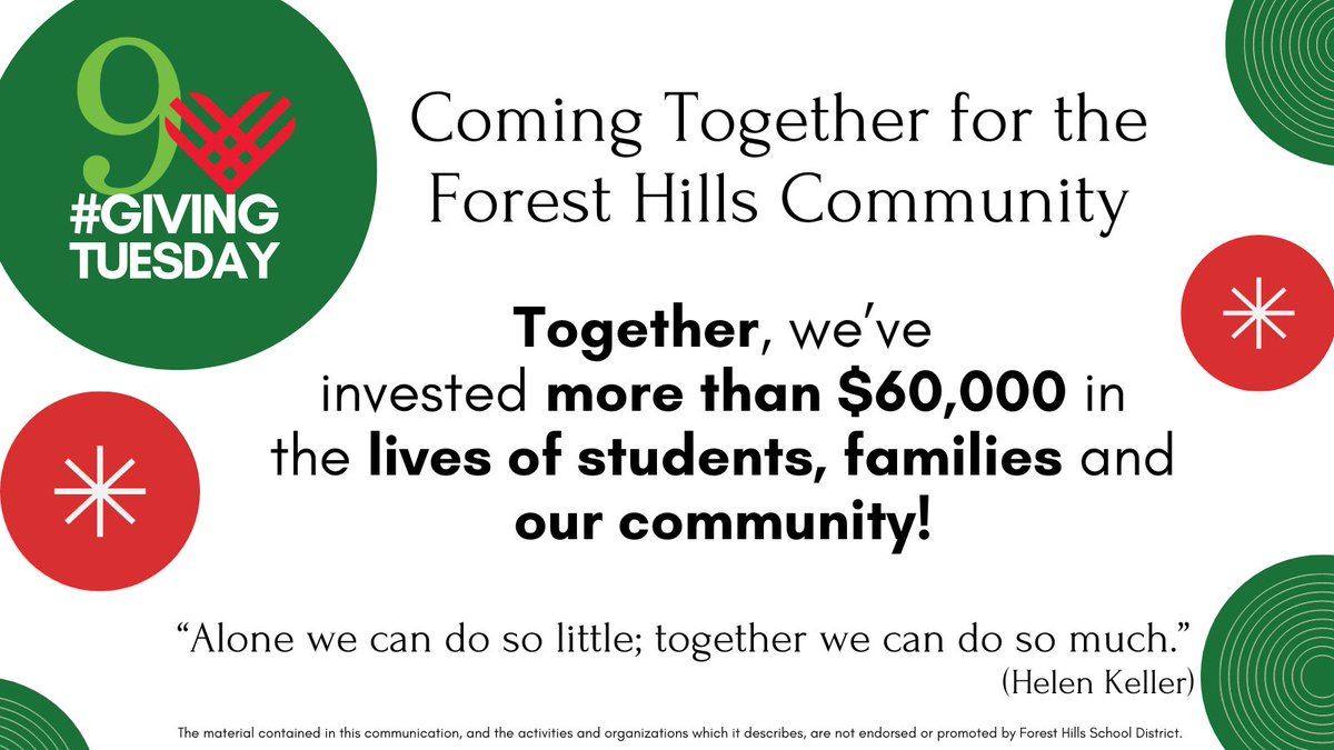 9UnitedLeaders's tweet photo. It's #GivingTuesday & we invite you to learn how your investment makes an impact in the lives of @FHSchools students/families!
Together, we're supporting our community in so many ways.
Learn more at https://t.co/r3jWx1FpKq.
Give at https://t.co/aNHgm0rLM9.
#UnitedInGenerosity https://t.co/Rxx0m4H8zD