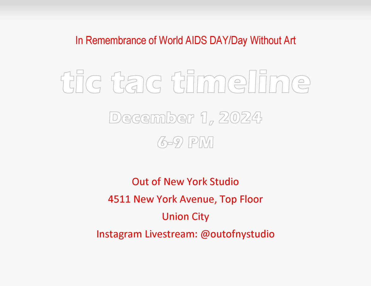 This Friday I will observe World AIDS Day by laying out thousands of white candies representing the once-daily pills millions of us take to stay alive. I count each one aloud as a durational and meditative act of collective mourning and remembrance. <a href="/OUTOFNYSTUDIO/">OUT OF NY STUDIO</a>