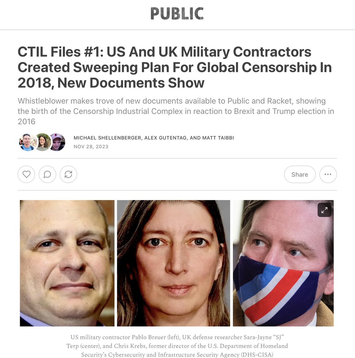 THE CTIL FILES #1 Many people insist that governments aren't involved in censorship, but they are. And now, a whistleblower has come forward with an explosive new trove of documents, rivaling or exceeding the Twitter Files and Facebook Files in scale and importance.