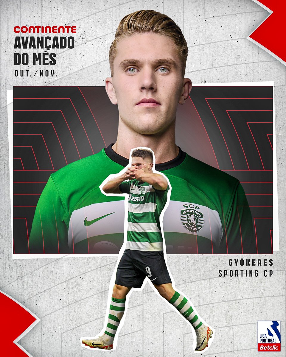 𝗩𝗶𝗸𝘁𝗼𝗼𝗼𝗿 🗣… e o resto da música tu já sabes 😎

Com dois golos e duas assistências na #LigaPortugalBetclic, Gyökeres renovou a confiança dos treinadores 💫 e repete o prémio #Continente 𝗔𝘃𝗮𝗻𝗰̧𝗮𝗱𝗼 𝗱𝗼 𝗠𝗲̂𝘀 🔥

#LigaPortugal #CriaTalento #SCP #NãoPára