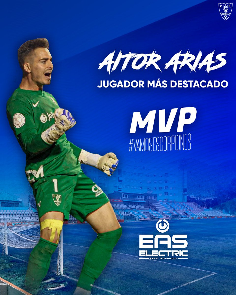 Orihuela_CF's tweet photo. 🔝 𝐉𝟏𝟑 | Jugador más destacado
El futbolista #EASElectric del #OrihuelaCF en el #EsteponaOrihuela ha sido 𝗔𝗶𝘁𝗼𝗿 𝗔𝗿𝗶𝗮𝘀 https://t.co/QrQ8p5XPWV