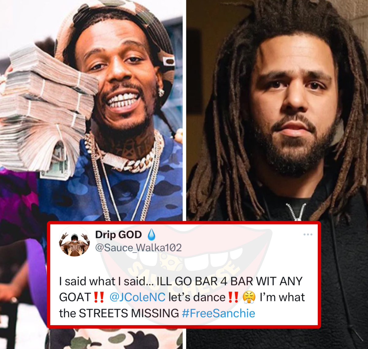 SaycheeseDGTL's tweet image. Sauce Walka says he can go bar 4 bar with J Cole “I said what I said.. let’s dance”