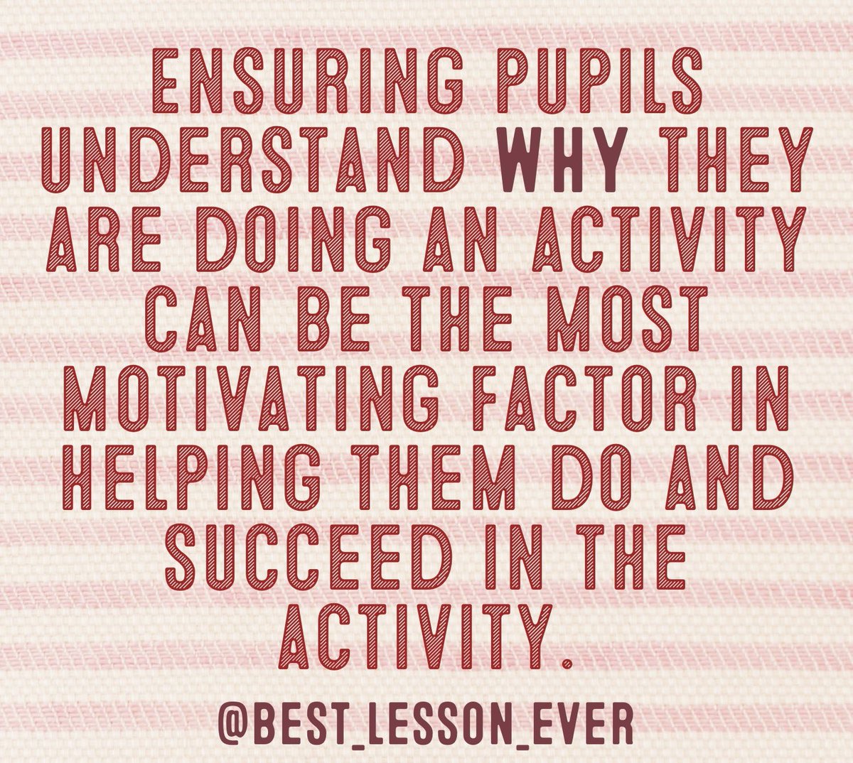 Love this. Makes me ensure every activity I do has purpose. If it doesn’t, I don’t do it. #meaningfullearning #gcse #alevel #bestpractice #teacher #teaching #learning #education #homework #why #success #teachingandlearning #student #classroom #teacherhack