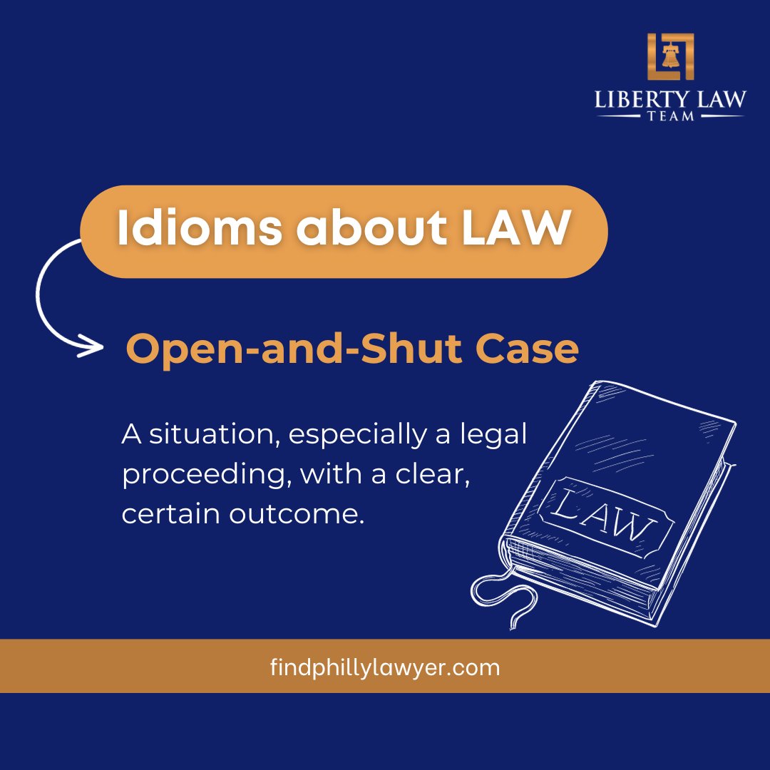 Unlocking the language of law one idiom at a time. When it comes to your case, we transform uncertainties into open-and-shut certainties. Trust Liberty Law Team for clarity in every legal journey. ⚖️✨ #LegalIdioms #ClearOutcomes #libertylawteam