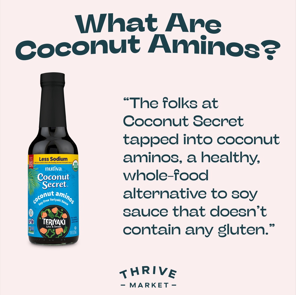Elevate your pantry game! Thrive Market members enjoy a complimentary bottle of our sweet-tangy Teriyaki Coconut Aminos with your next order. Always organic, gluten-free, and soy-free. Dive into the deliciousness and get your bottle today.. 🥥📦✨

bit.ly/3N5TAxQ