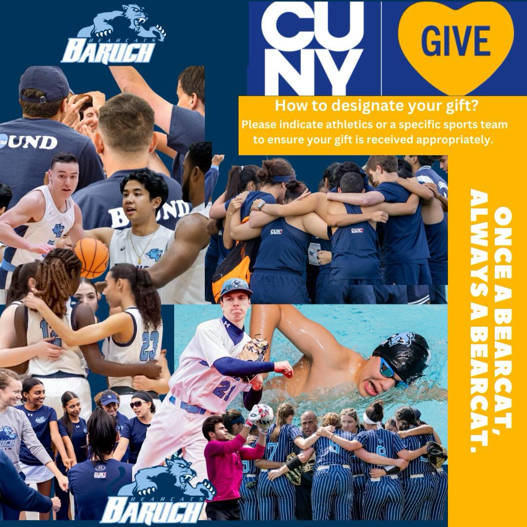 Today is CUNY Giving Tuesday! It is your chance to donate to Baruch Athletics or a specific sports team. . Make sure you designate your gift to ensure your donation is received. Link in bio to donate! @BaruchBearcatAD @BaruchAthletics