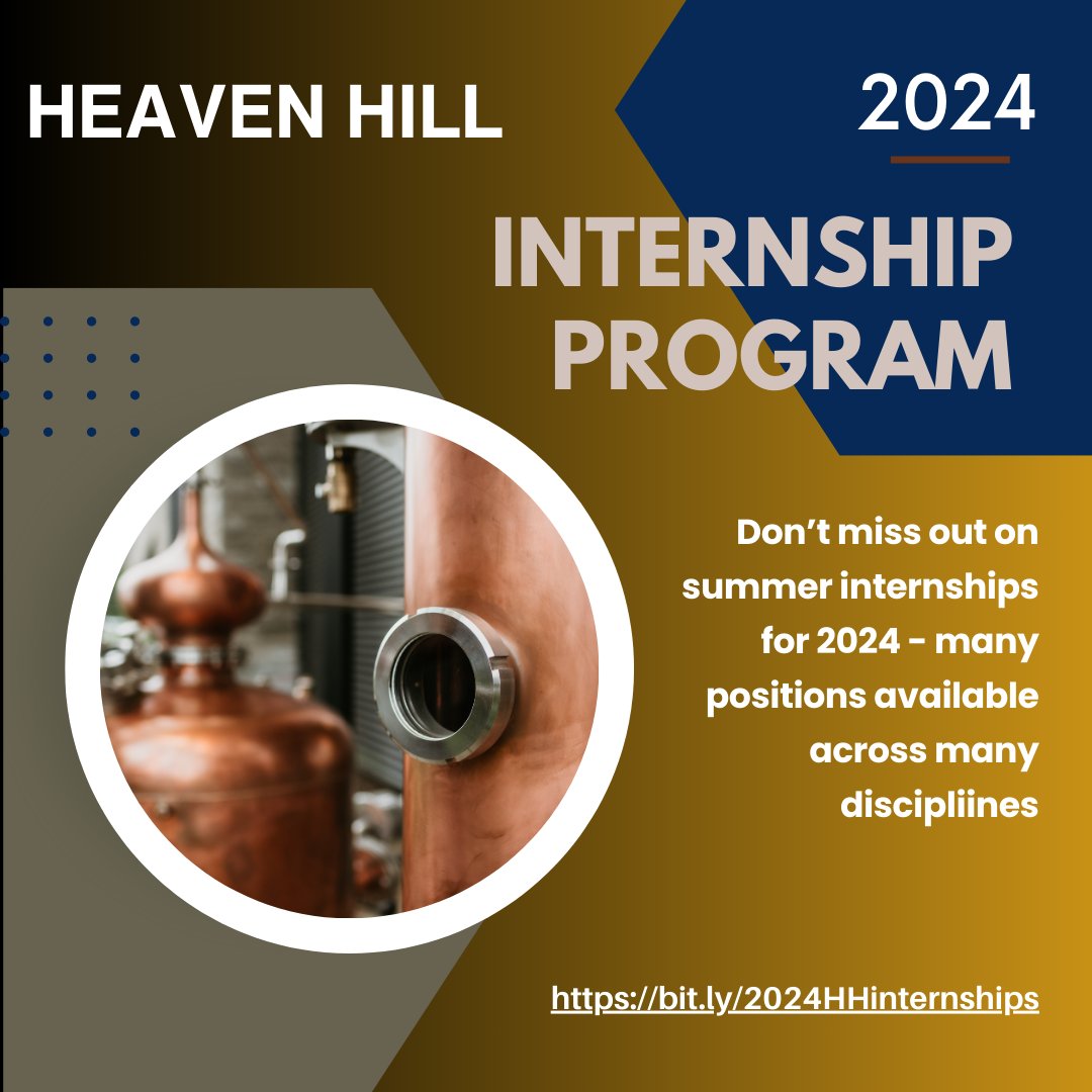 Heaven Hill is now recruiting for summer interns. View positions and apply at: bit.ly/2024HHinternsh…