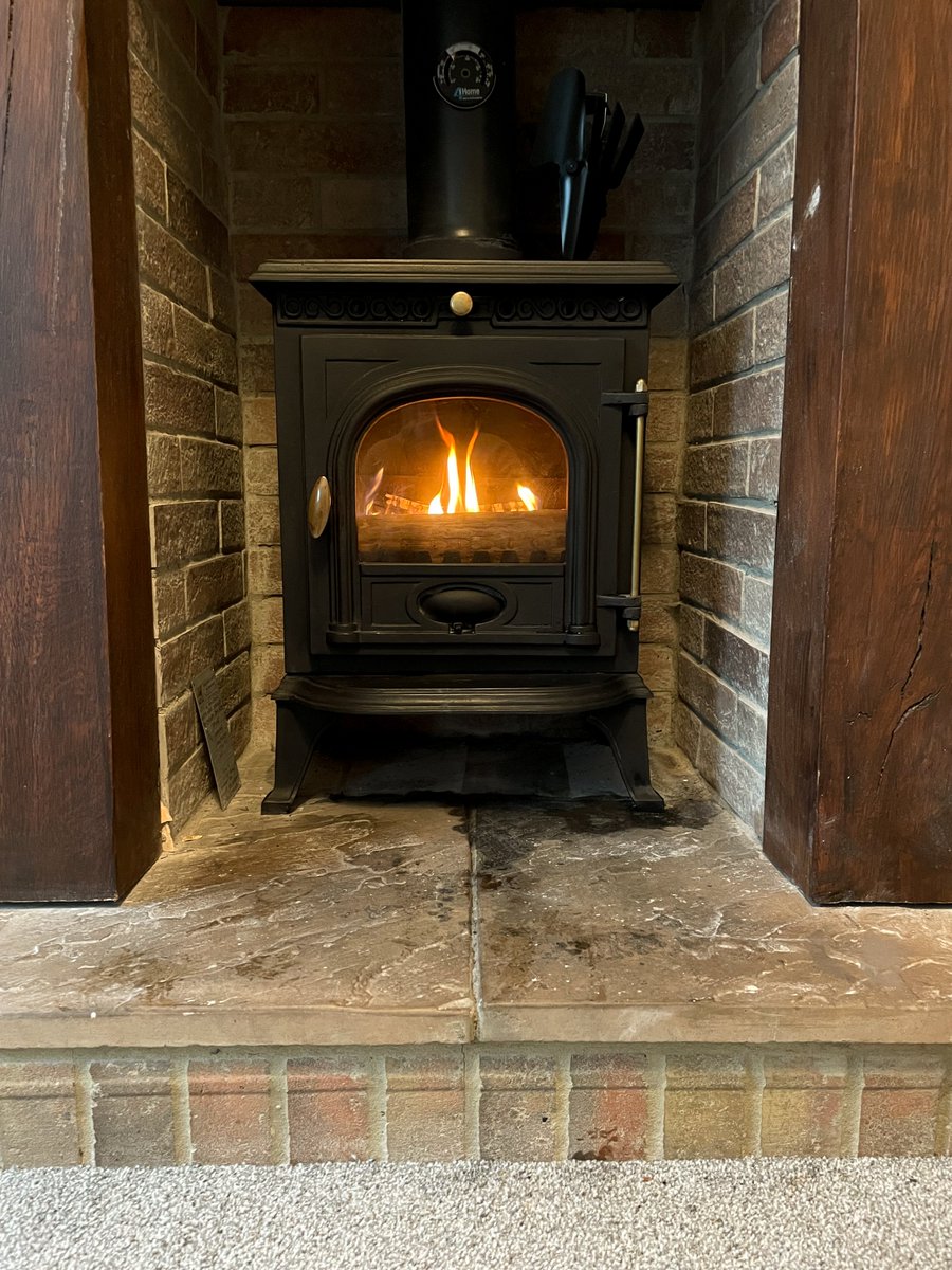 A sparkling clean log burner ready for Winter🔥❄️

We used our Stove Glass &amp; Metal Cleaner followed by our Stove restorer and just look at the results😍

What do you think?
#logburner #cosy #cosyseason