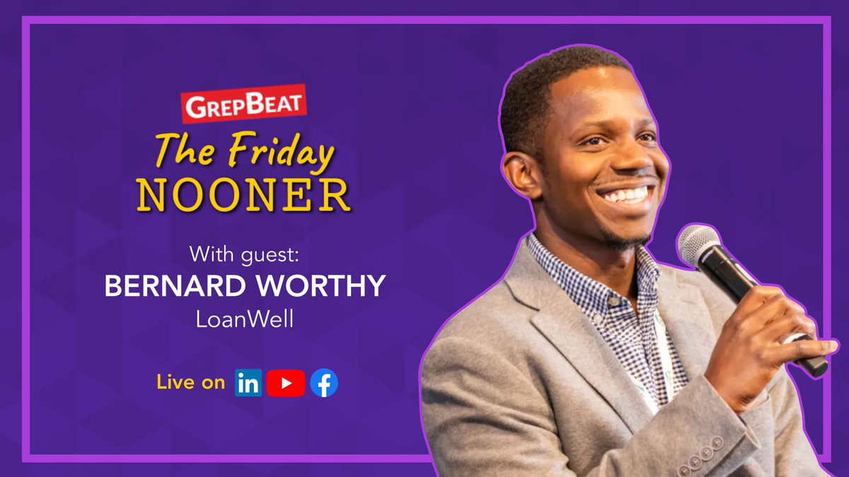 Tune into this week's Friday Nooner featuring Bernard Worthy, CEO of <a href="/LoanWellHQ/">LoanWell</a>. 

➡️💻rb.gy/9118j0