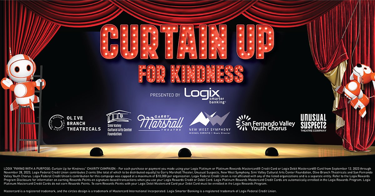 LogixFCU's tweet photo. We take our #finalbow on Giving Tuesday, and exit stage right on 🎭 Curtain up for Kindness. We give a standing 👏 ovation to the organizations that bring art to our communities. Thank you for #PayingWithAPurpose!

#GivingTuesday #SmarterBanking #Logix #CreditUnion https://t.co/l8I1t5KUHx