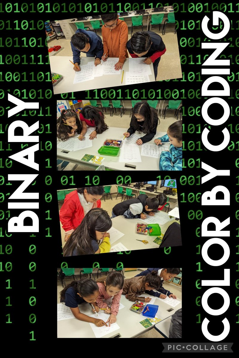 Ocelotscode's tweet image. 👨‍💻BINARY COLOR BY CODE activity in coding lab today! #OcelotsCode #Coding108 👩‍💻
