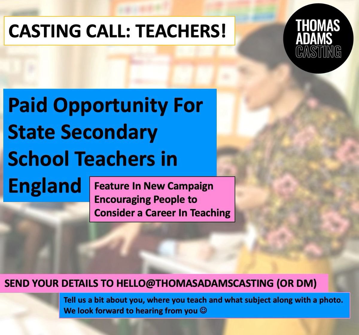 Calling all Teachers!  We are searching for amazing secondary school teachers for an exciting upcoming project.   #teachers #teaching #ukteachers #secondaryschool #GetIntoTeaching #teachersofinstagram #teachersfollowteachers #teacherlife #teachergram #teachertribe #teacheruk