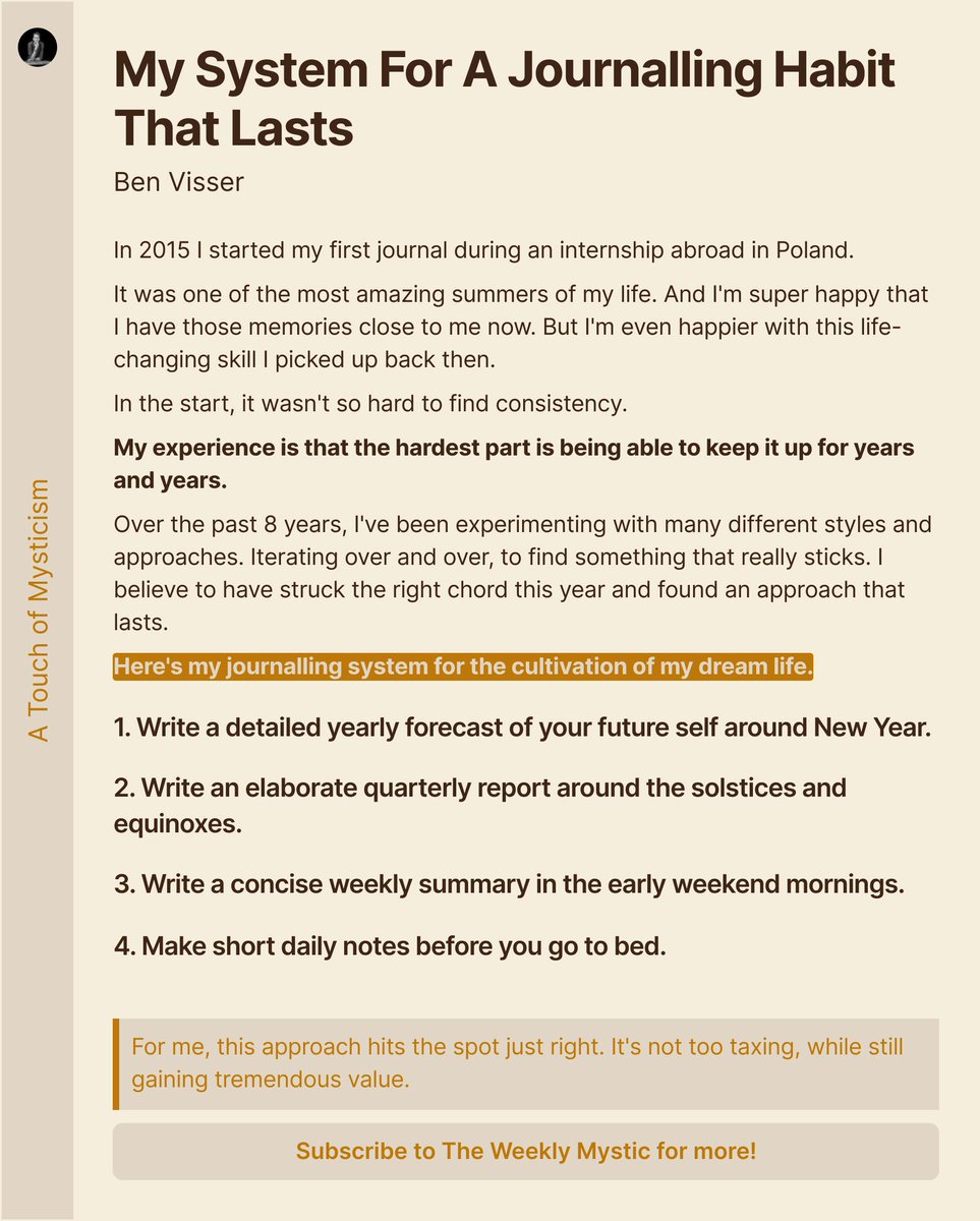 yours2source's tweet image. 📓 My System For A Journalling Habit That Lasts