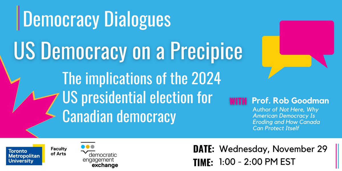 🔥 TOMORROW! The 2024 US election’s impact on Canada cannot be ignored. Join us for a riveting conversation with @GoodmanRob1 with @VictoriaKuketz. The urgency is real. What happens south of the border affects us deeply. Secure your spot: tinyurl.com/yckbjmma