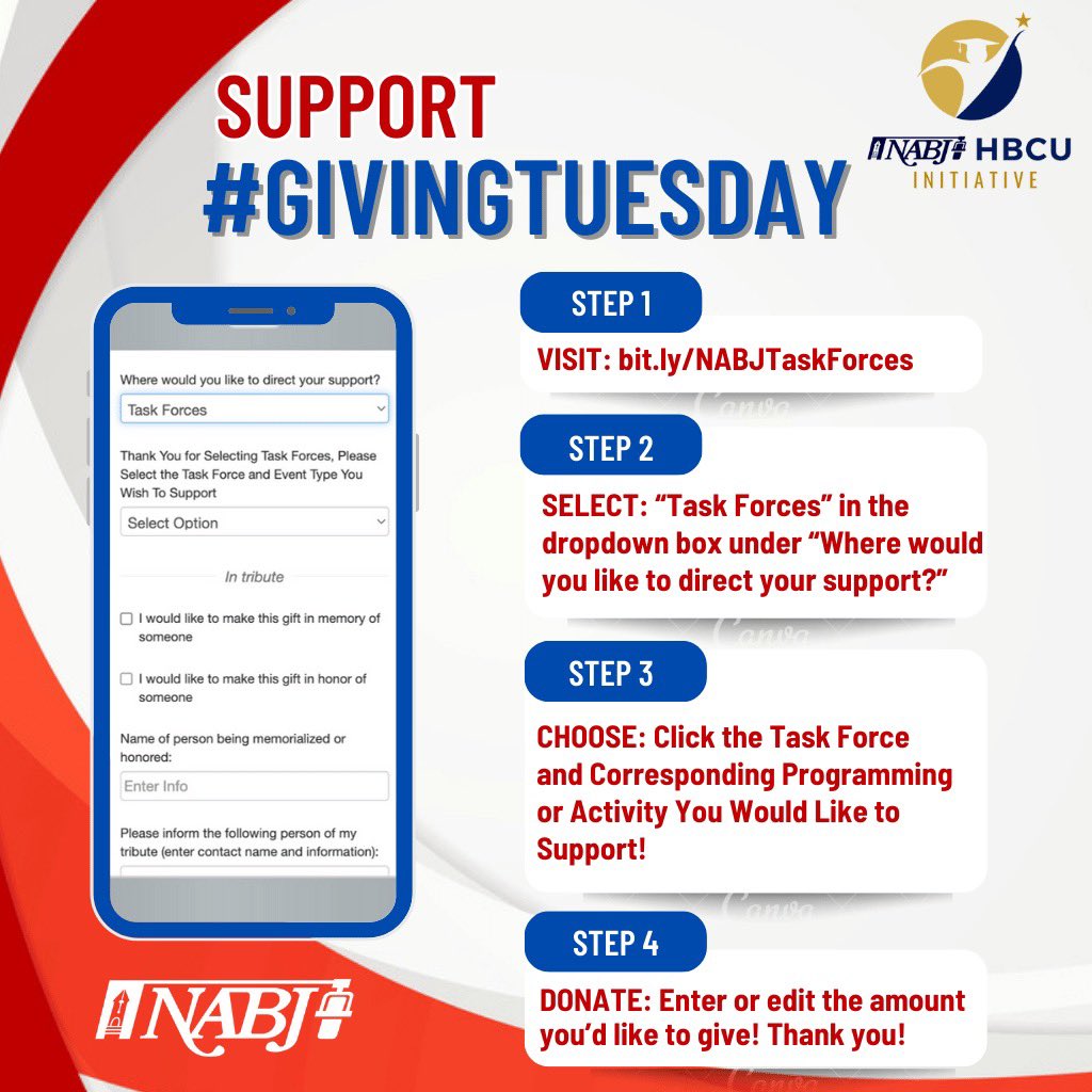 This #GivingTuesday, make a difference by donating to the <a href="/NABJHBCU/">NABJ HBCU Initiative</a> Task Force's programming/training fund. Your support helps current + future Black journalists (media pros) thrive! Click here to support our work: bit.ly/NABJTaskForces. Select our Task Force in the menu!