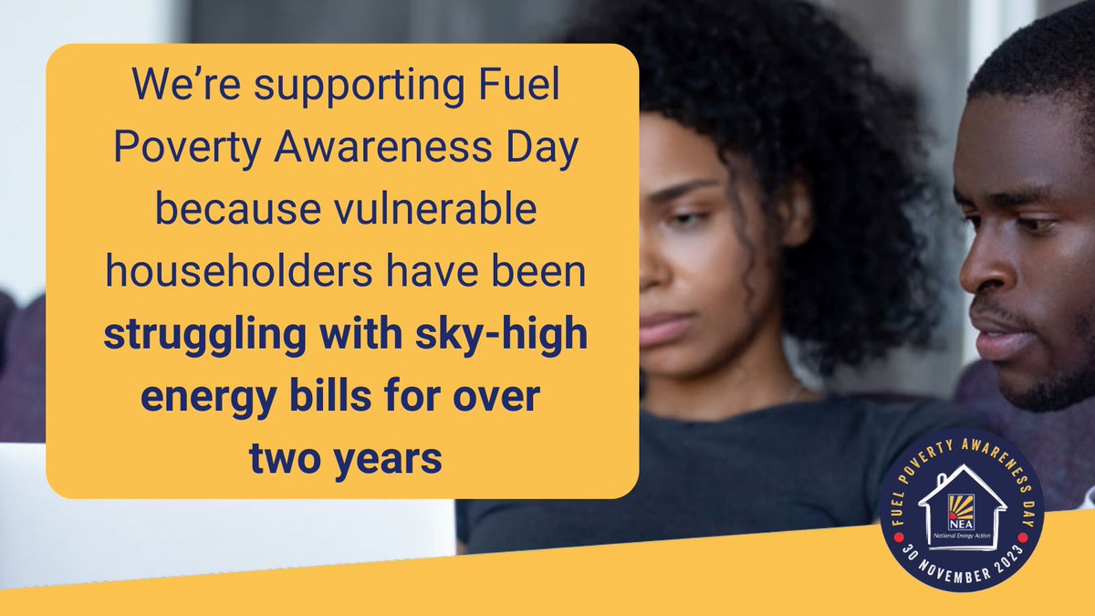 Better Together Norfolk (@better2gethernk) on Twitter photo The energy crisis began over two years ago. Households are now typically paying Β£800 more, with further increases in energy bills in January. π
We're supporting #FuelPovertyAwarenessDay because no one should have to live in a cold, unsafe and unhealthy home π‘
<a href="/NEA_UKCharity/">National Energy Action</a> The energy crisis began over two years ago. Households are now typically paying Β£800 more, with further increases in energy bills in January. π
We're supporting #FuelPovertyAwarenessDay because no one should have to live in a cold, unsafe and unhealthy home π‘
<a href="/NEA_UKCharity/">National Energy Action</a>