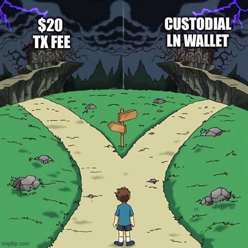 h4lvor's tweet image. every. single. usable lightning wallet is custodial.
it is not even lightning. you are literally asking someone to do a transaction for you. you have an iou
at riften labs we actually _have_ a lightning node but everytime someone asks us to pay them in BTC they…