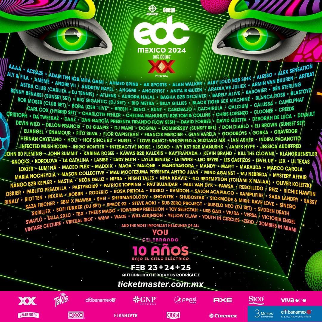 #EDCMexico X Aniversario ✨🪐

📅 23, 24 y 25 de febrero