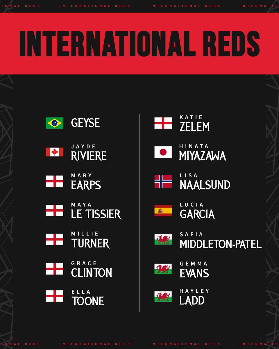 Wishing all of our international Reds the very best of luck 🌎🫡 #MUWomen