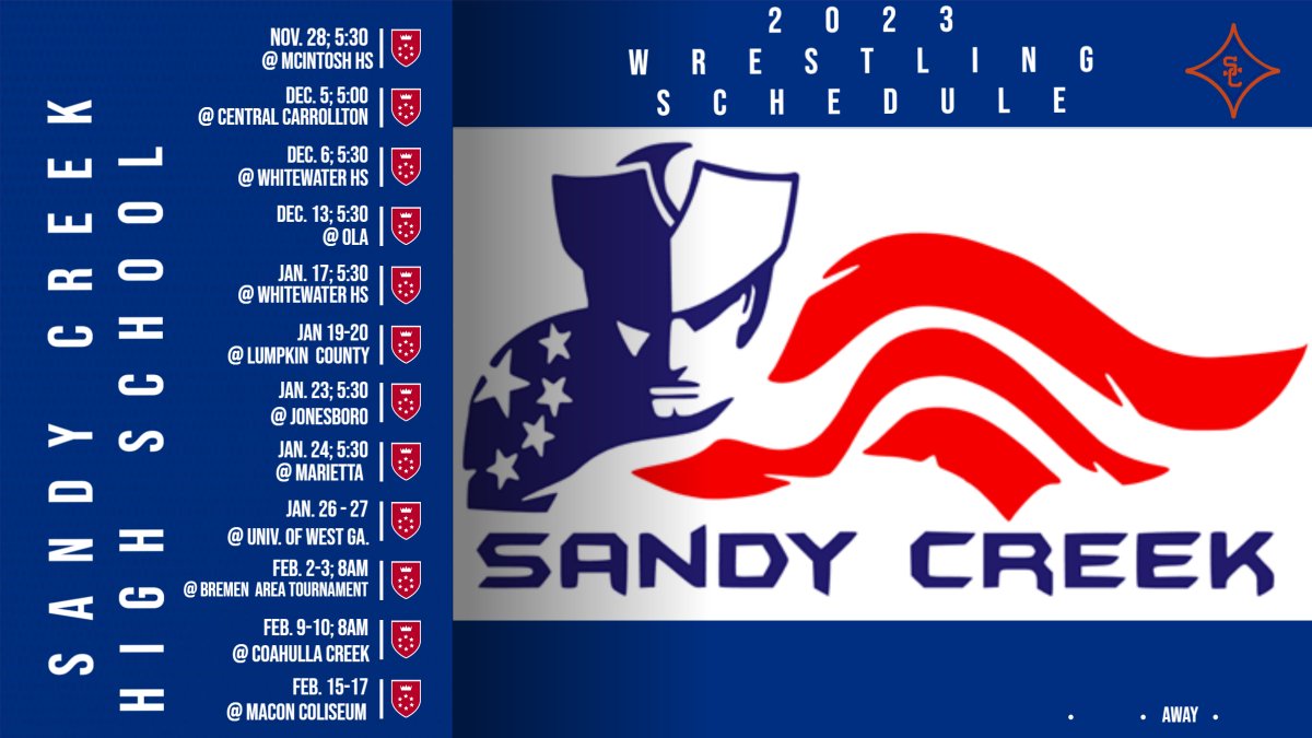 Wrestling is in FULL SWING! 2023-2024 Wrestling Schedule! #CreekLife