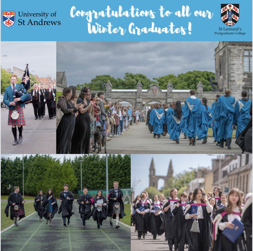Congratulations to all our winter graduates walking this week! We are so proud of you and everything you have accomplished during your time at St Andrews!