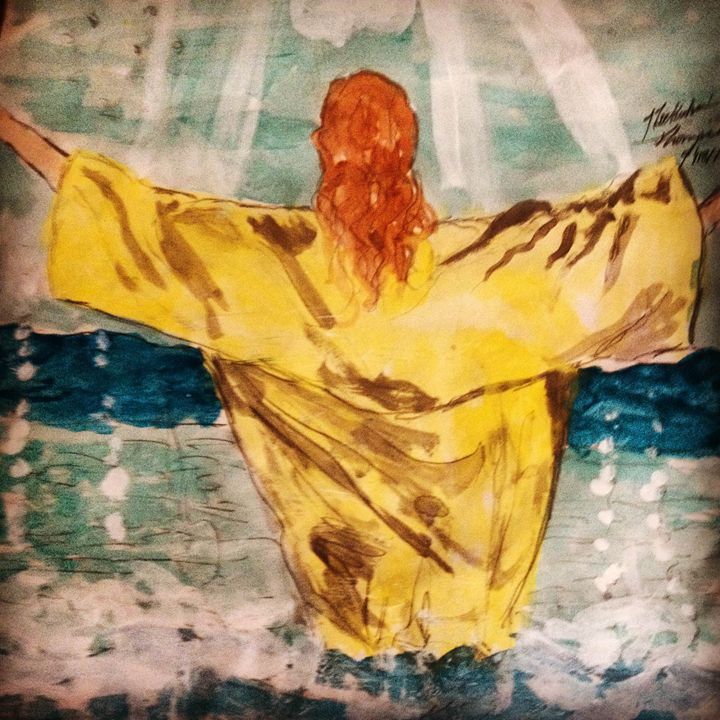 Art of the Day: 'Jesus Baptisim'. Buy at: ArtPal.com/NickyArt?i=266…