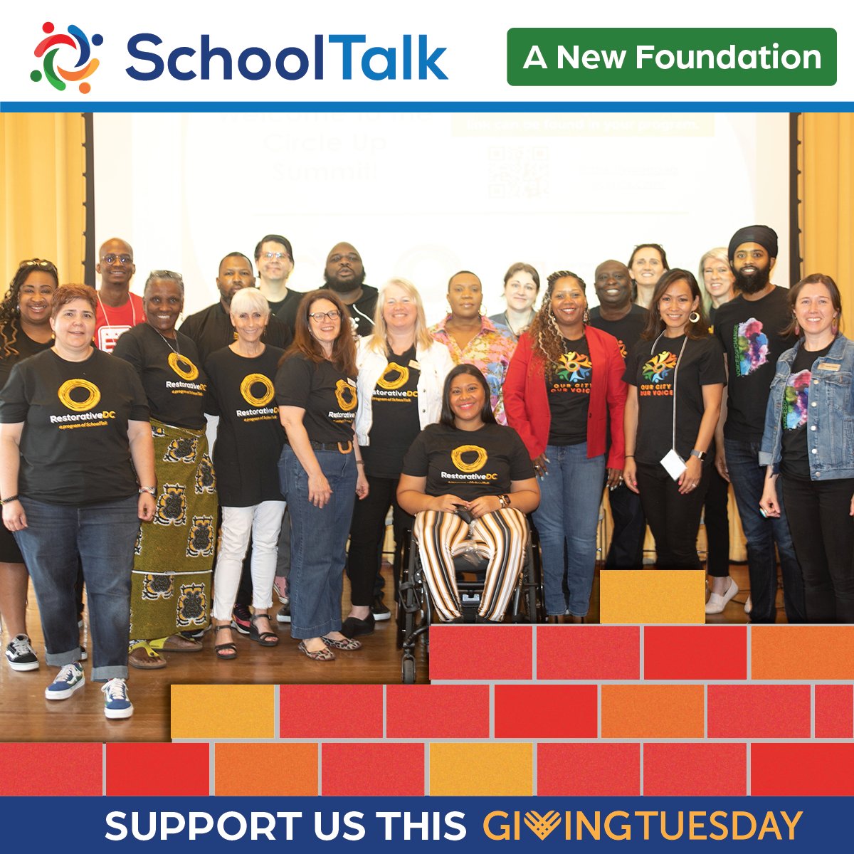 THERE’S STILL TIME…
...to donate to SchoolTalk for #GivingTuesday!

Support us by making a one-time donation or commit to becoming a foundational supporter by signing up for monthly donations in an amount that works for you! Donate today!

schooltalkdc.org/donate