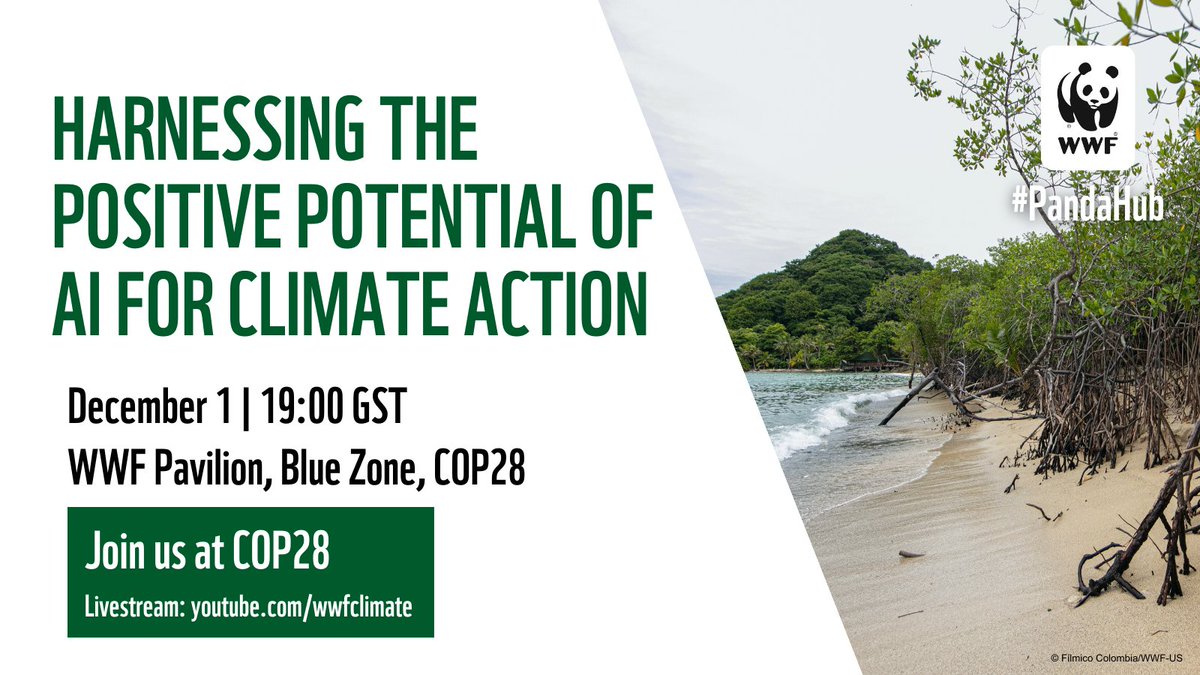 Just a few days left to register for our event at #COP28! Join us and @BHGosselink, @jmbanks, @JRangathanWRI, @ClimateMarcene to discuss harnessing AI for Climate 📅 Dec 1 ⏰ 7:00 – 8:00 UAE Link to register: lnkd.in/dk2dZz5M