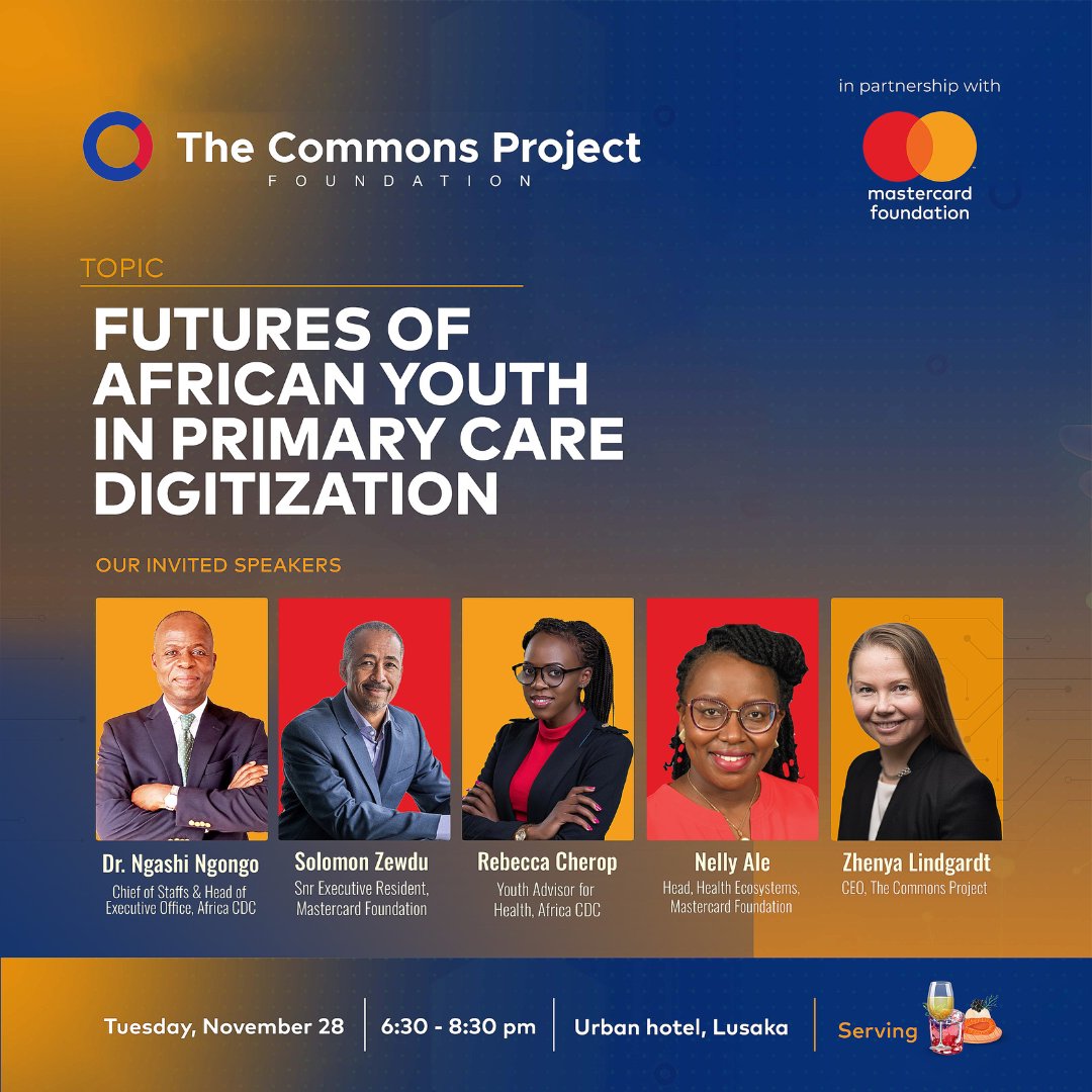 Join TCP and @MastercardFdn today for an exclusive networking event discussing the 'Futures of African Youth in Primary Care Digitization' during the upcoming @CPHIA_AfricaCDC, ft. special speaker Dr. Ngashi Ngongo, Chief of Staff and Head of the Executive Office for Africa CDC.