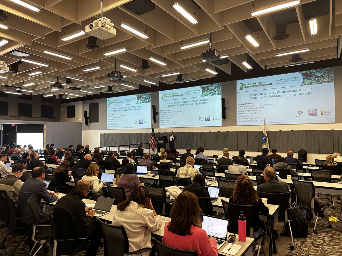 On Nov. 17, 2023, CCNY ChE Distinguished Prof. Sanjoy Banerjee gave a presentation at the Grid Scale Energy Storage Conference @ Argonne National Lab (AIChE) in Lemont, IL (in person) titled: “Perspectives on Scale-up of Zinc Alkaline Batteries for Grid-Scale Energy Storage"!
