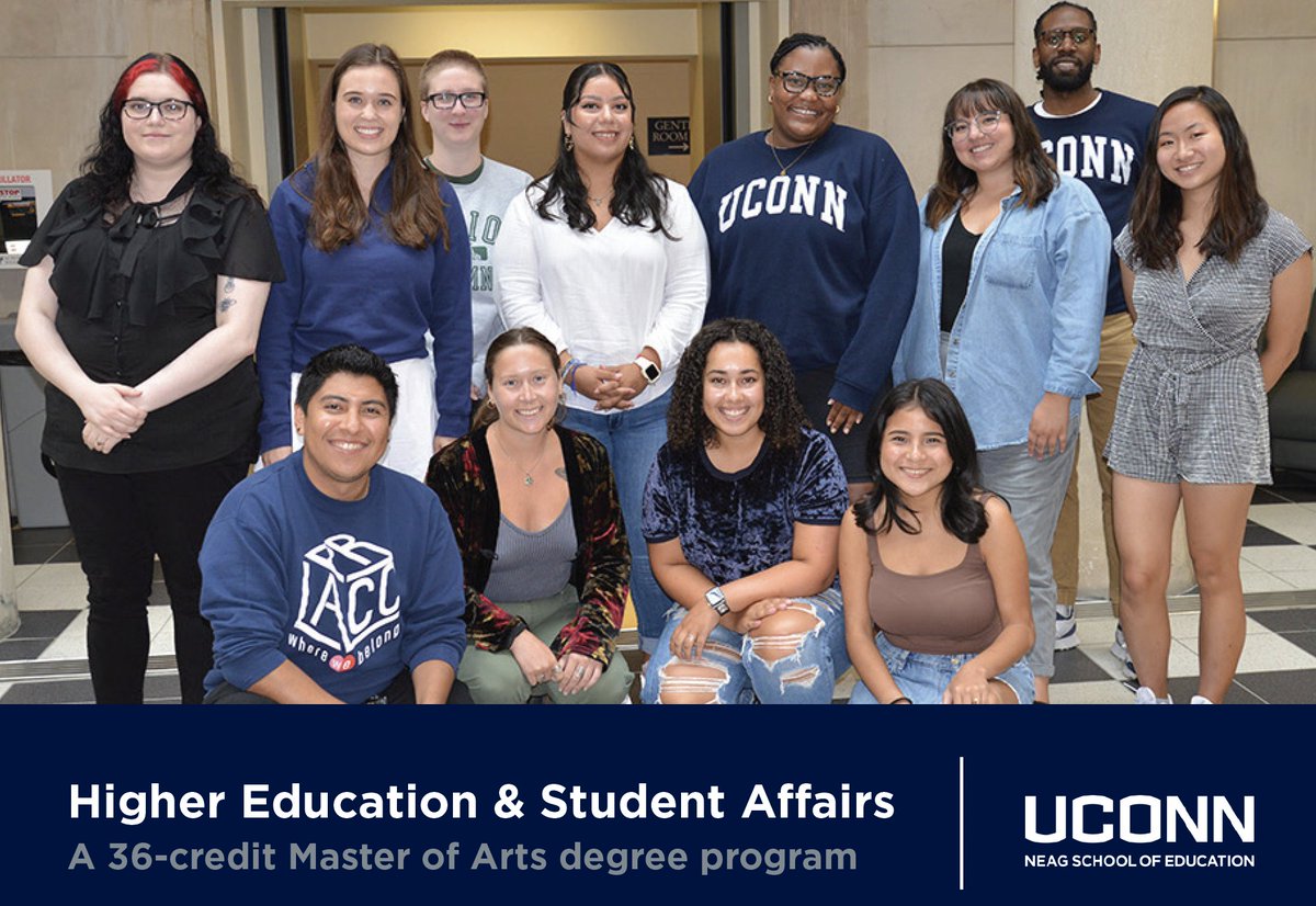 UConnHESA's tweet image. Applications for the @UConnNeag HESA master's program for students entering in Fall '24 are due this Friday, 12/1. Learn more and apply today at hesa.uconn.edu/application-pr…