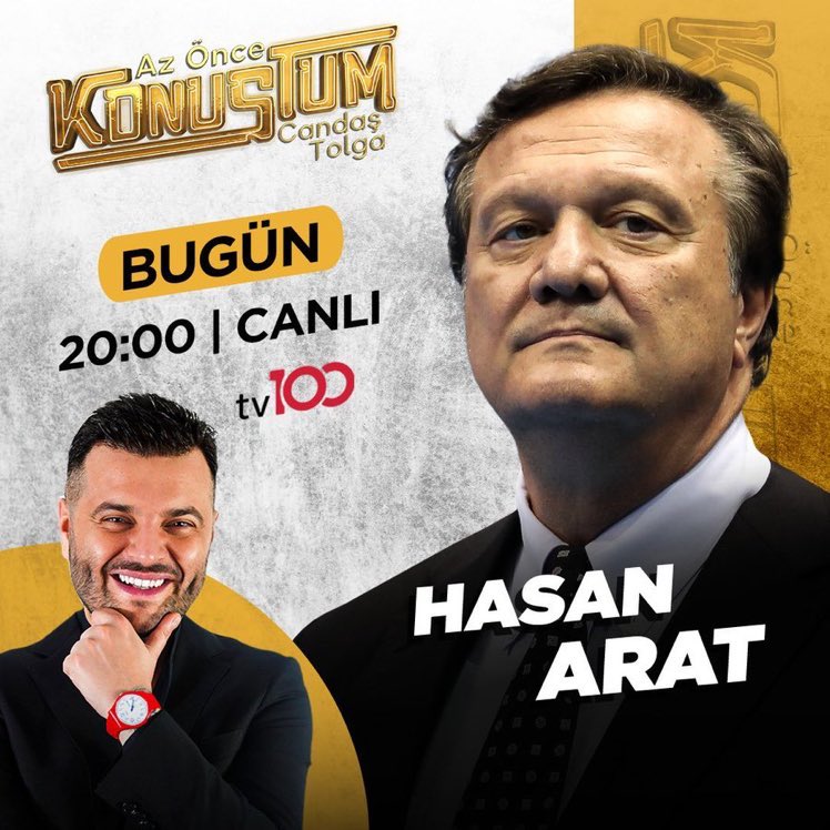 🔥Az Önce Konuştum’un bugün canlı yayın konuğu Beşiktaş Başkan Adayı Hasan Arat. 

AzÖnceKonuştum bugün 20.00’de tv100’de. 🚀