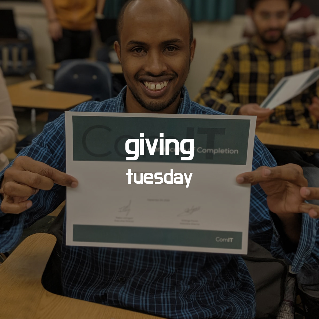 ComITorg's tweet image. This #GivingTuesday, support our mission to unlock opportunities through code! Help us provide free programming courses for job readiness. Your donation transforms lives—visit comit.org/donate. Spread the word & volunteer to create a future of possibilities! 🙌 #CodeForAll