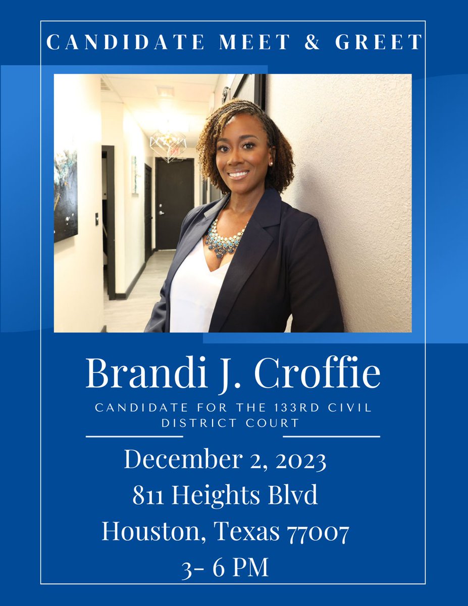 PickfordTM's tweet photo. I support Ms. Croffie for Judge. I have had the privilege of working with her since May of 2011. She is an outstanding lawyer and will be a great judge. https://t.co/Mlmmg6DAx8