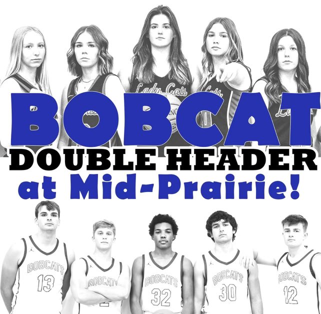 LadyCatsBasket1's tweet photo. Bobcat basketball teams travel to Mid Prairie tonight for a non- conference opener. 

Mid Prairie High School
JV Girls: 4:30 pm
Varsity Girls: 6:00 pm
Varsity Boys: 7:30 pm

Wellman Rec Center
10th Boys: 4:30 pm
9th Boys: 5:45 pm

@Bentonhoops https://t.co/fTaSLUcLf0