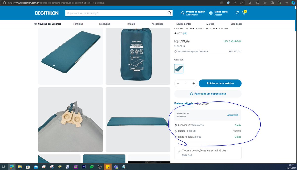 cleidsonbaia's tweet photo. Falsa promessa da loja Decathlon de entregar o produto em ate 2hrs, comprei dia 14/11 e ate o momento não recebi o produto, me gerando custos futuros com hospedagem em hotéis. https://t.co/jNlZpzRH6f