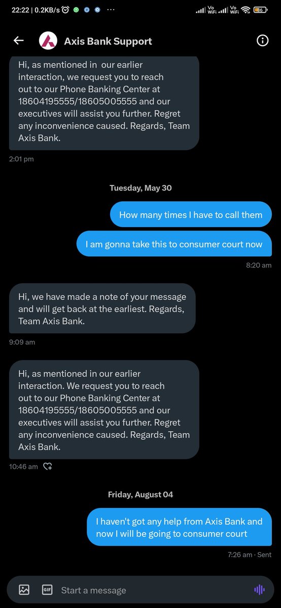 juhi1907's tweet photo. @AxisBankSupport I am not gonna chat on private anymore... Attaching the screenshot for chat assistance I was provided last time from @AxisBank @AxisBankSupport @RBI https://t.co/5A6uXqoelA