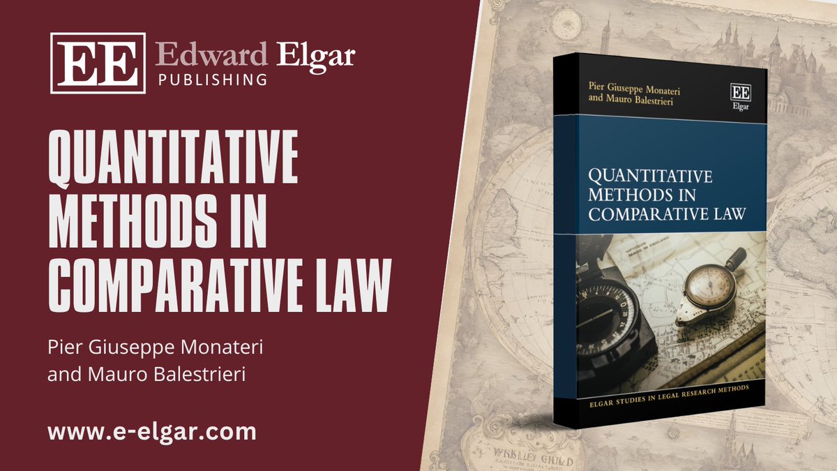 Elgar_Law's tweet photo. 🆕 Quantitative Methods in Comparative Law by Pier Giuseppe Monateri and @mauroandthelaw 

🆓 Read the Preface and Chapter 1, Quantitative genealogy: the rise of numeric #ComparativeLaw on Elgaronline ➡️ https://t.co/kc13UQjI9z

More information ➡️ https://t.co/p824RsBmCh https://t.co/Yr83GTnZ5r