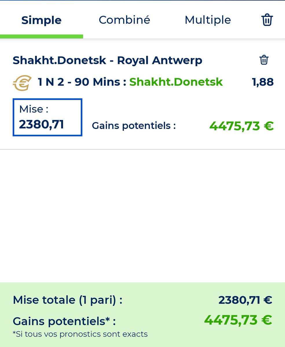 EliteProno's tweet photo. MONTANTE 🦇
PALIER 4 ♟️1.88♟️
RT 🔃 #TeamNostra #TeamKrypton https://t.co/1hBvJuxX0a