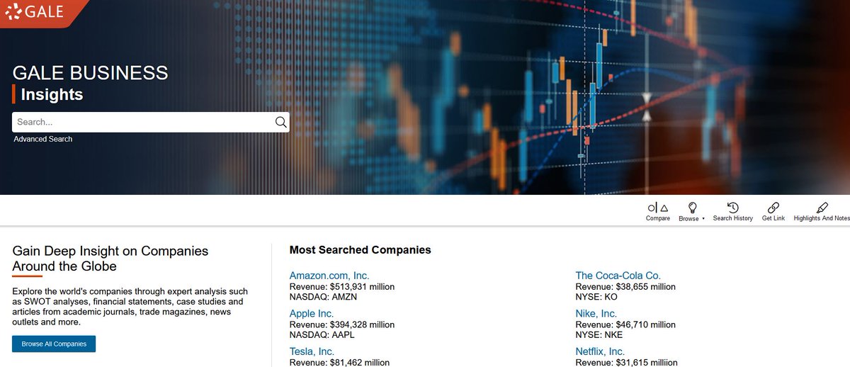 Gale_Martin's tweet photo. Reminder that faculty and students @StirManSchool have trial access to Business Insights – explore companies via SWOT analyses, financial statements, case studies, academic journals, trade magazines &amp; newspapers.
Access through the link, or Library A-Z, https://t.co/6Gd2GFr71L https://t.co/MKdzXfS2GY