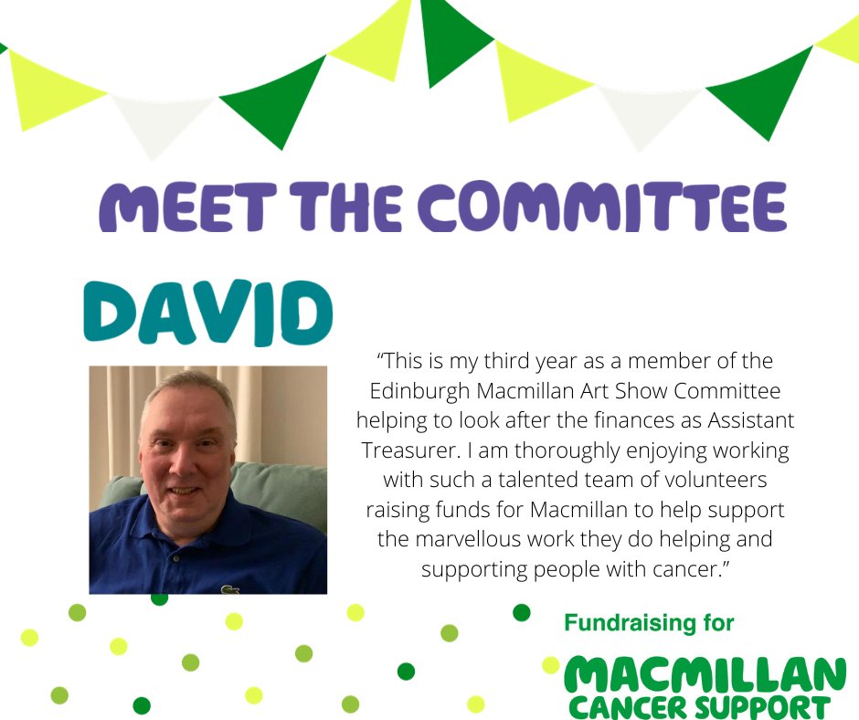 Next up in our Meet the Committee mini-series is David, the man who holds the purse strings! This is David's 3rd year on the committee, and he ensures we keep our finances in check as Treasurer! #volunteer #committee #artforagreatcause #treasurer