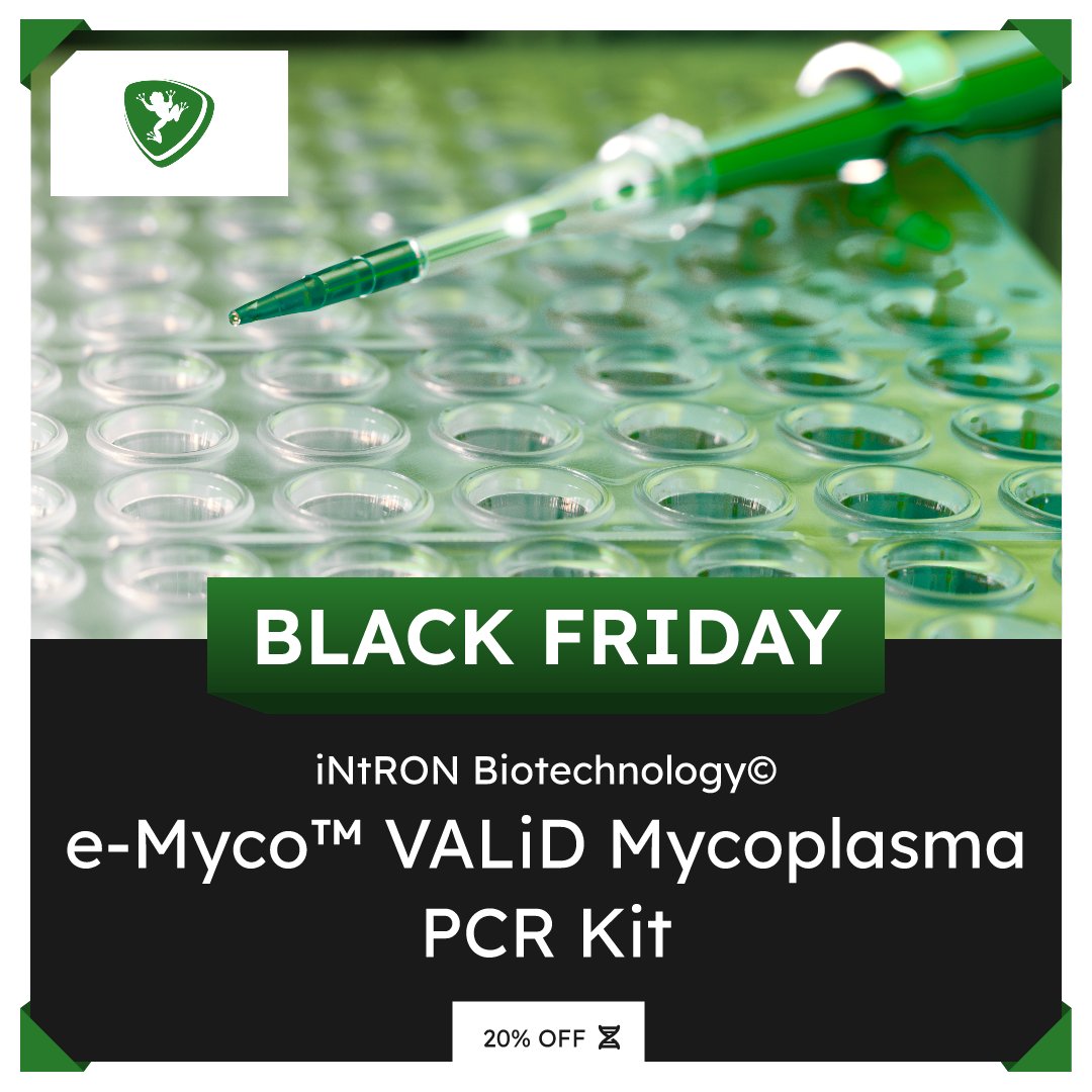 FroggaBio's tweet photo. Checkout the e-Myco™ VALiD Mycoplasma PCR Detection Kit by @IntronB — available now at FroggaBio for 20% OFF during our BIGGEST Black Friday sale ever! 🐸🧪🧬

LEARN MORE: https://t.co/zvRaiJyLuG

#BlackFridaySale #MycoplasmaDetection #PCRKit #Biotechnology #Lab #FroggaBio https://t.co/Vngp2cPfaa