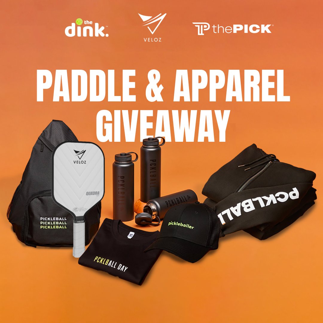 ❄️The Ultimate Pickleball Holiday Haul❄️

1 Grand Prize Winner will receive:
- 1 Veloz Quadra 16mm paddle
- The Pick Apparel Package
*Bonus prizes for runner ups

To enter:
🔁 Like &amp; retweet
➡️ Sign up at giveaway.thedinkpickleball.com/thepick-veloz
🤝 Tag a friend in the replies!