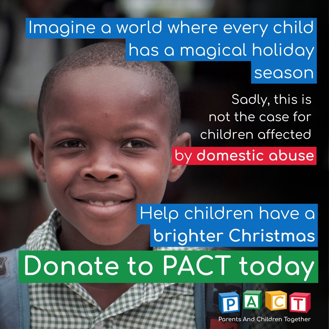 This Christmas too many children will witness violence that scars their innocence and shapes their futures. But with your support, we can illuminate their lives with love, compassion, &amp;hope.✨Please donate to PACT today. pactcharity.enthuse.com/pageddc1a#!/ Thank you. 💕 #GivingTuesday